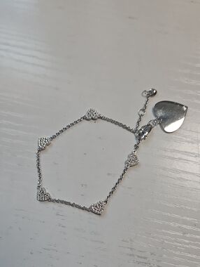 Things Remembered Silver Heart Charm Bracelet